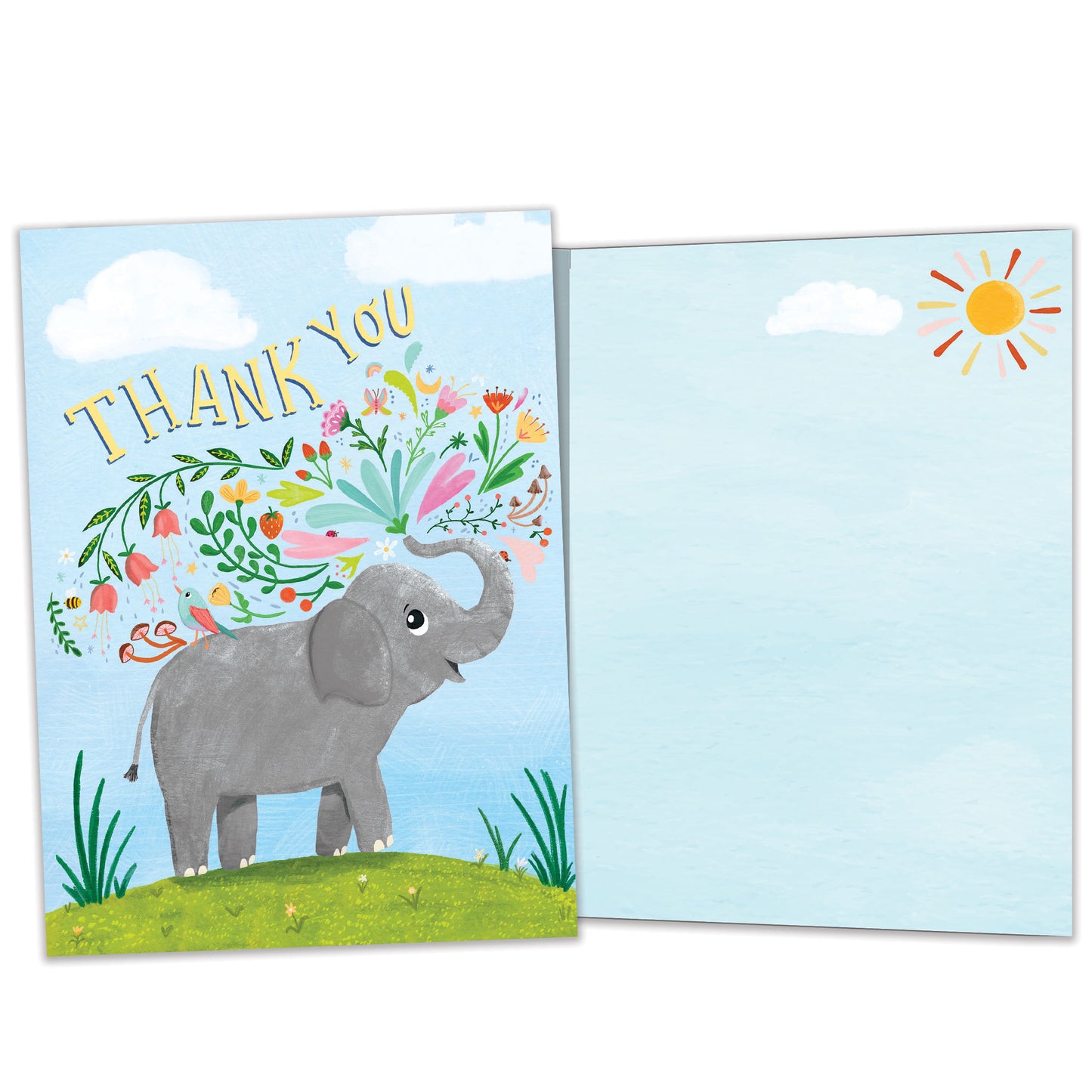 Elephant Flowers Thank You Card