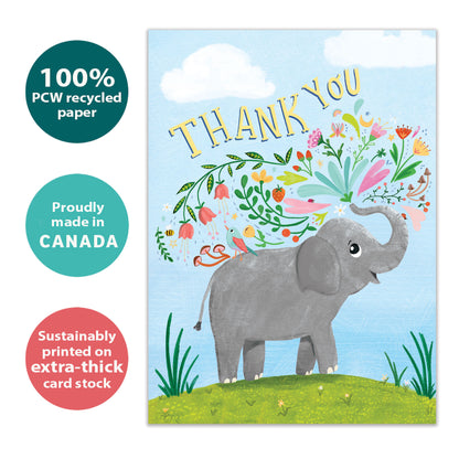 Elephant Flowers Thank You Card