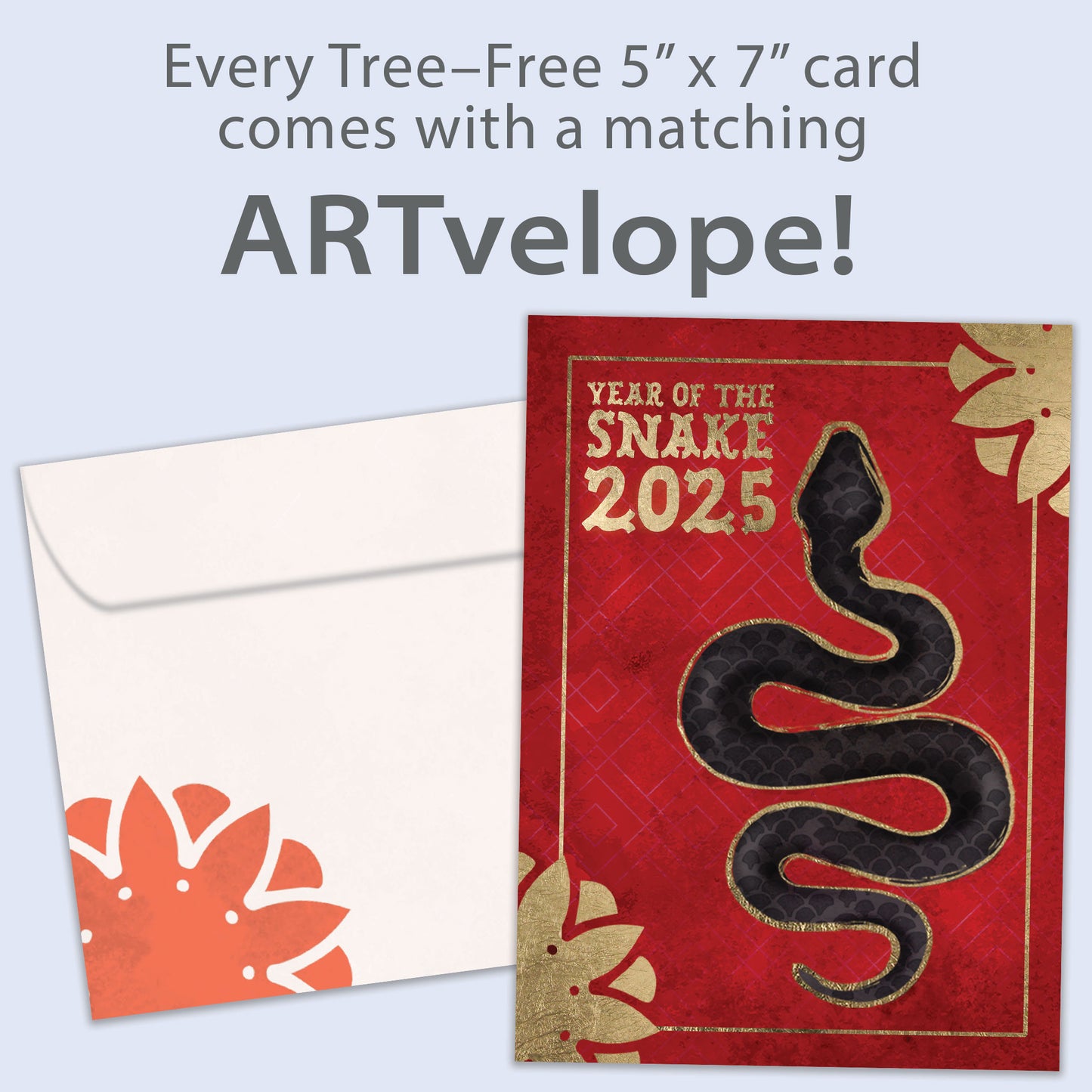 Golden Snake Chinese New Year’s Card