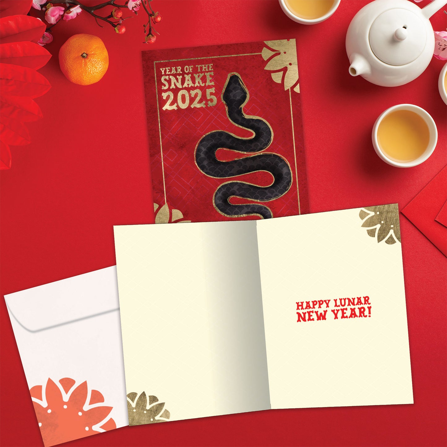 Golden Snake Chinese New Year’s Card