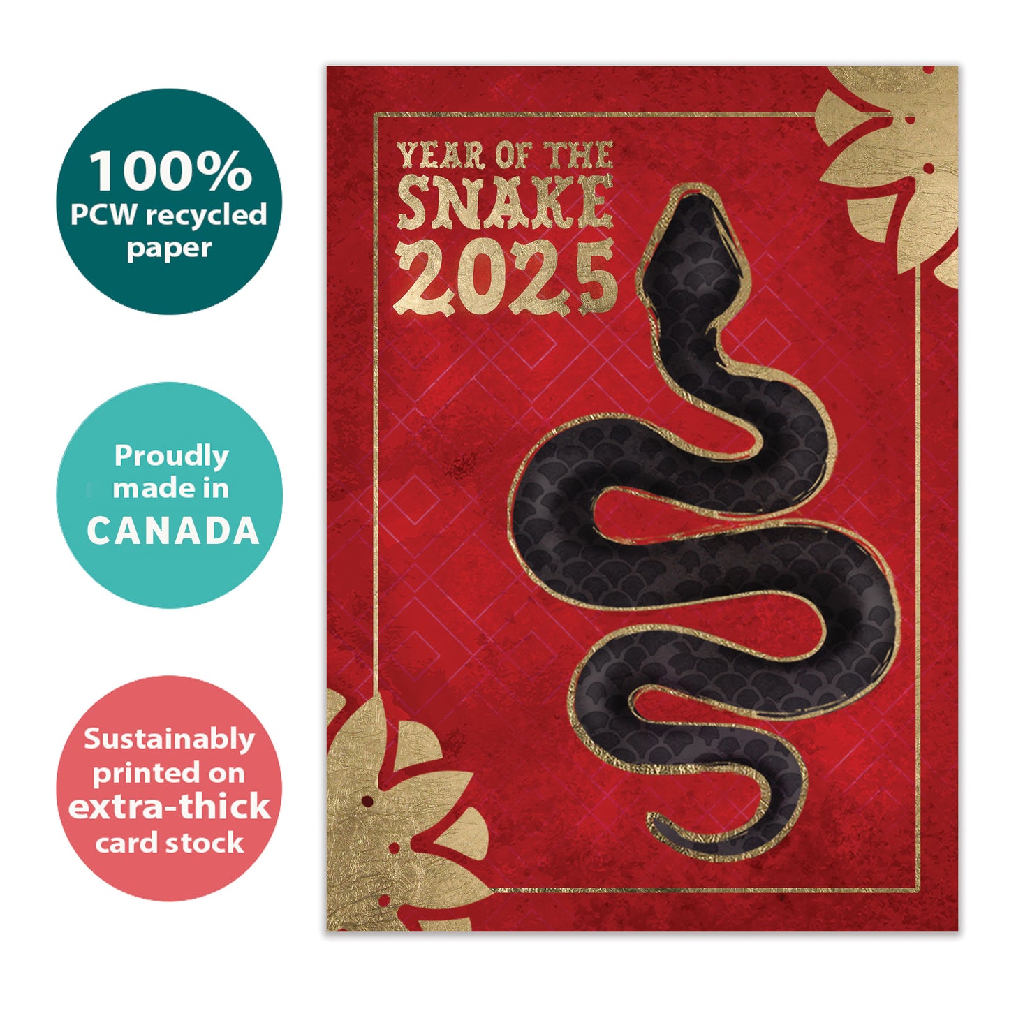 Golden Snake Chinese New Year’s Card