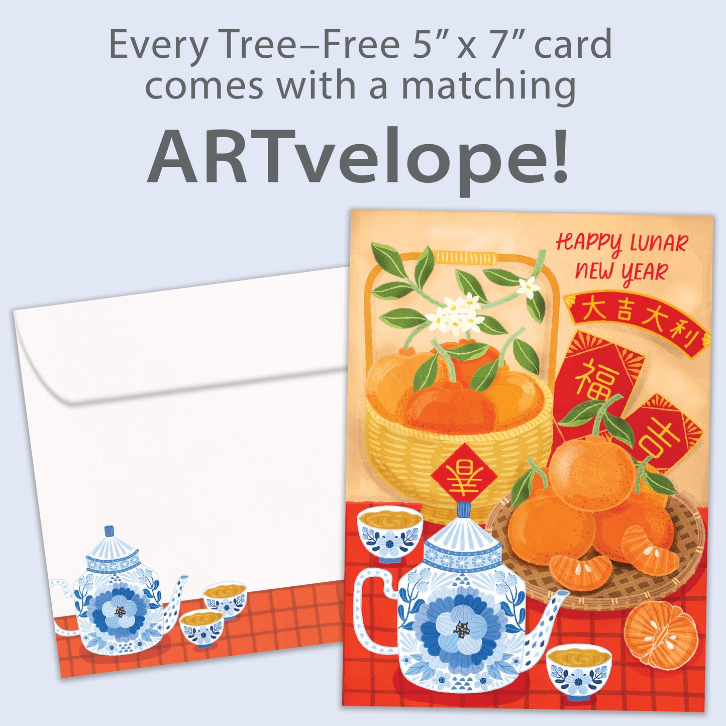 Lucky Tea Set Chinese New Year’s Card