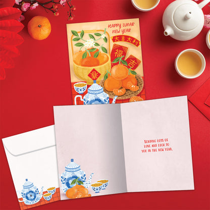 Lucky Tea Set Chinese New Year’s Card