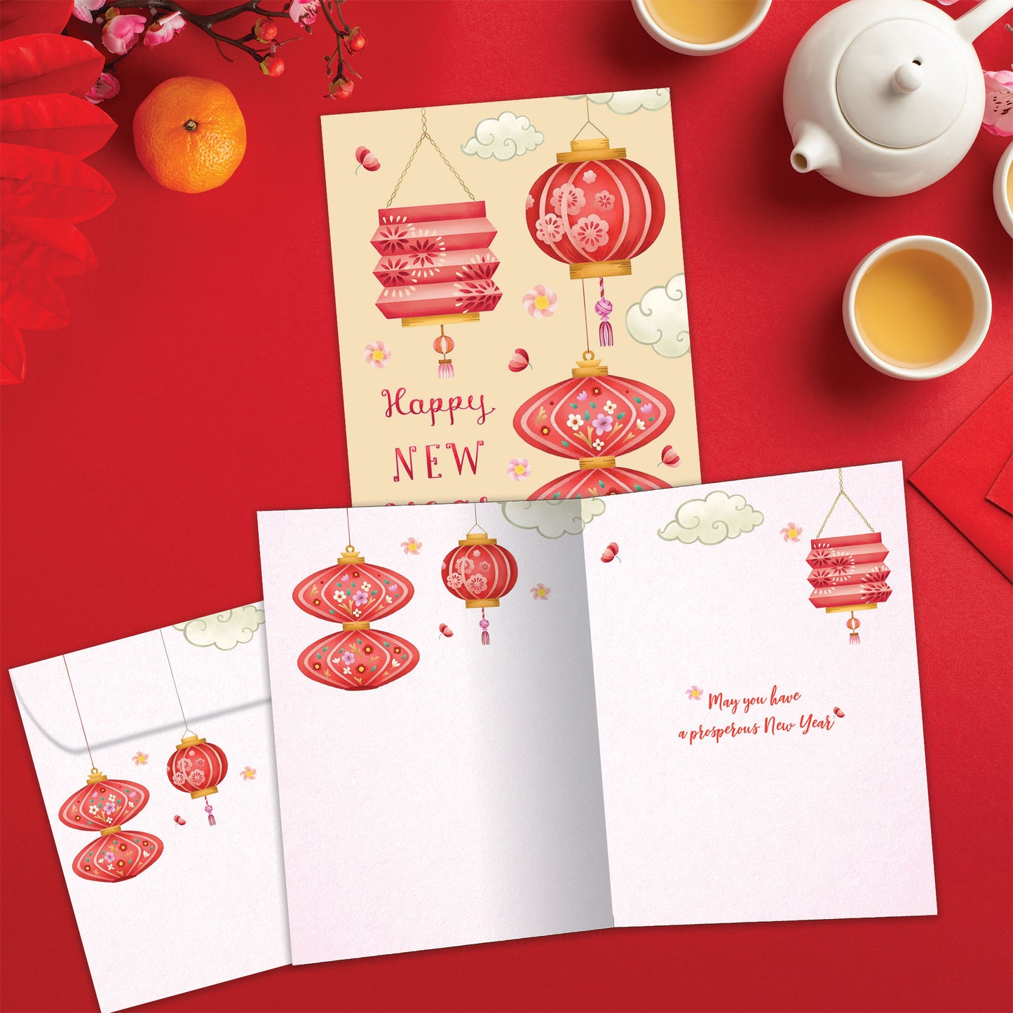 Happiness Lanterns Chinese New Year’s Card
