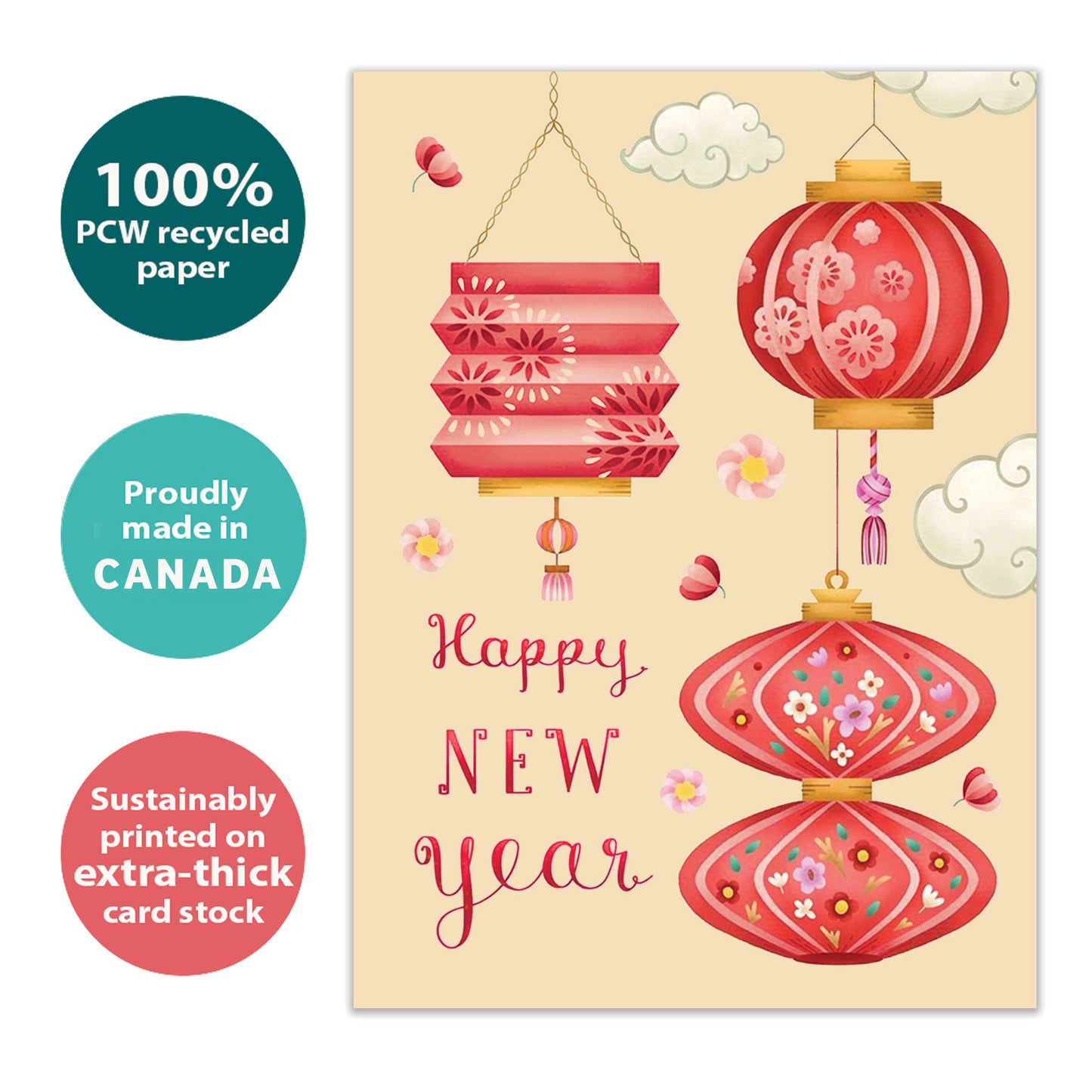 Happiness Lanterns Chinese New Year’s Card