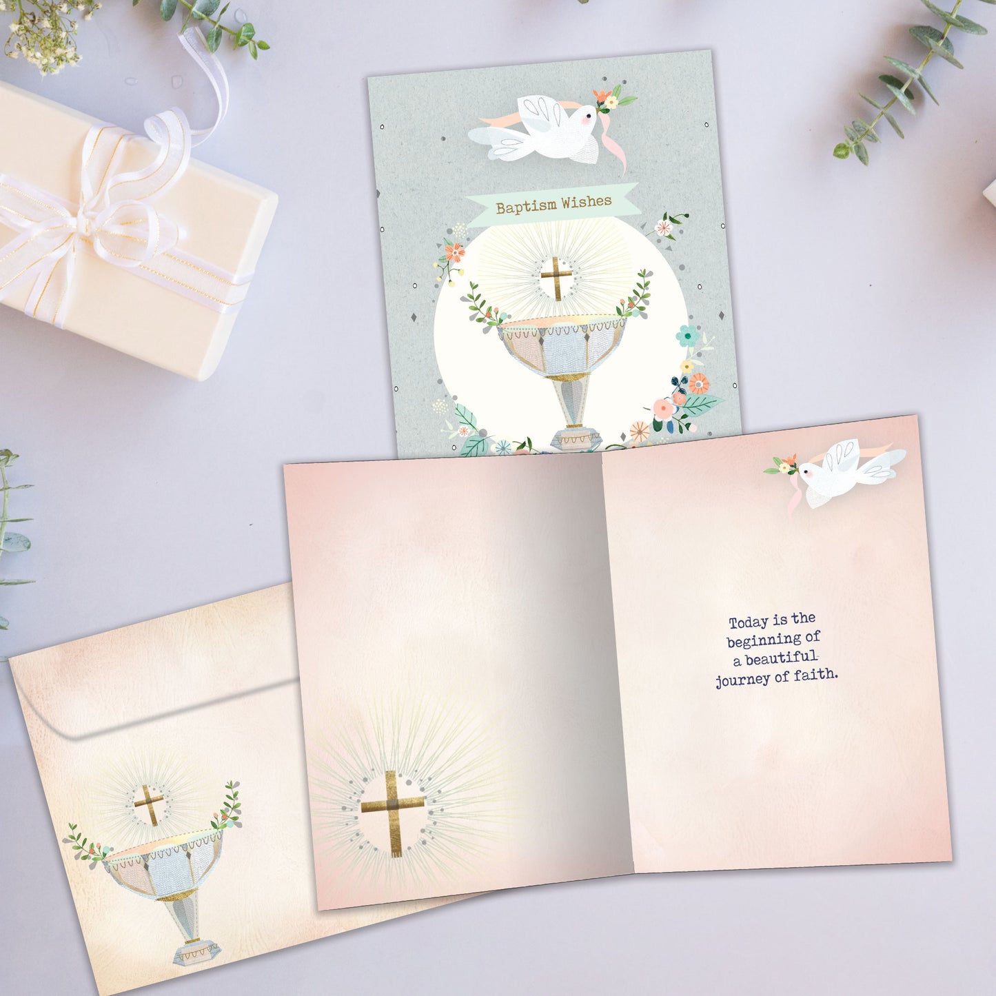 Faith Dove Baptism Card