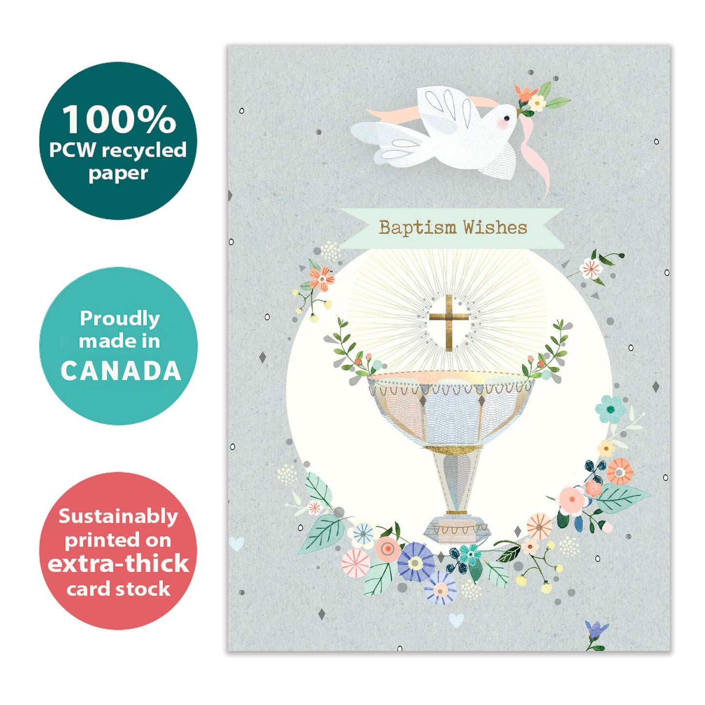 Faith Dove Baptism Card