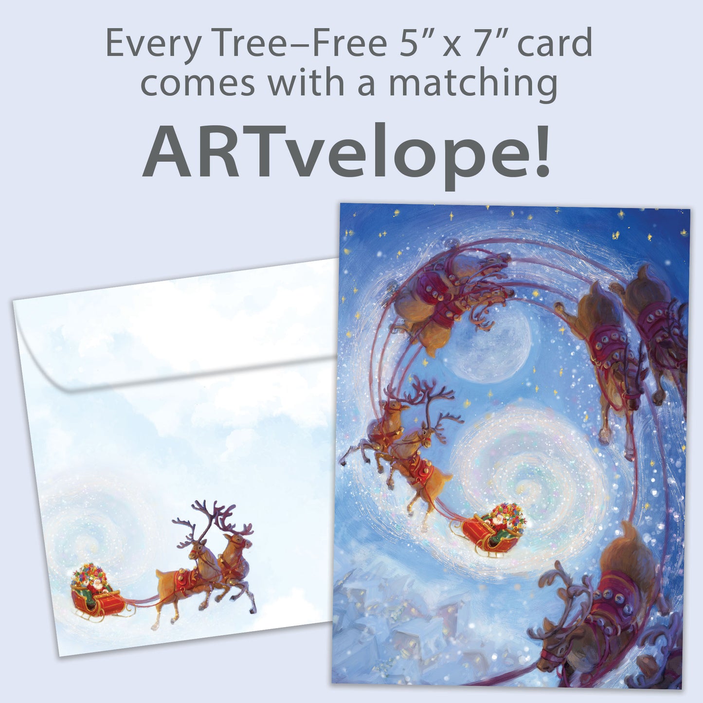 Soaring Santa Christmas Card