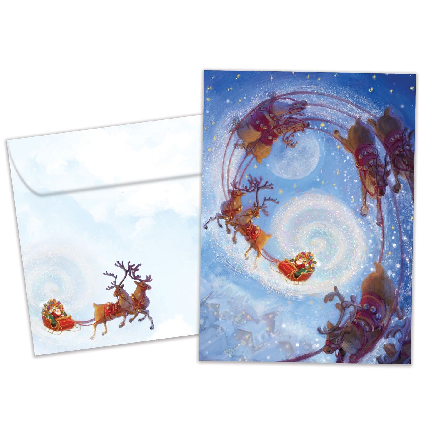 Soaring Santa Christmas Card