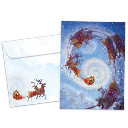 Soaring Santa Christmas Card