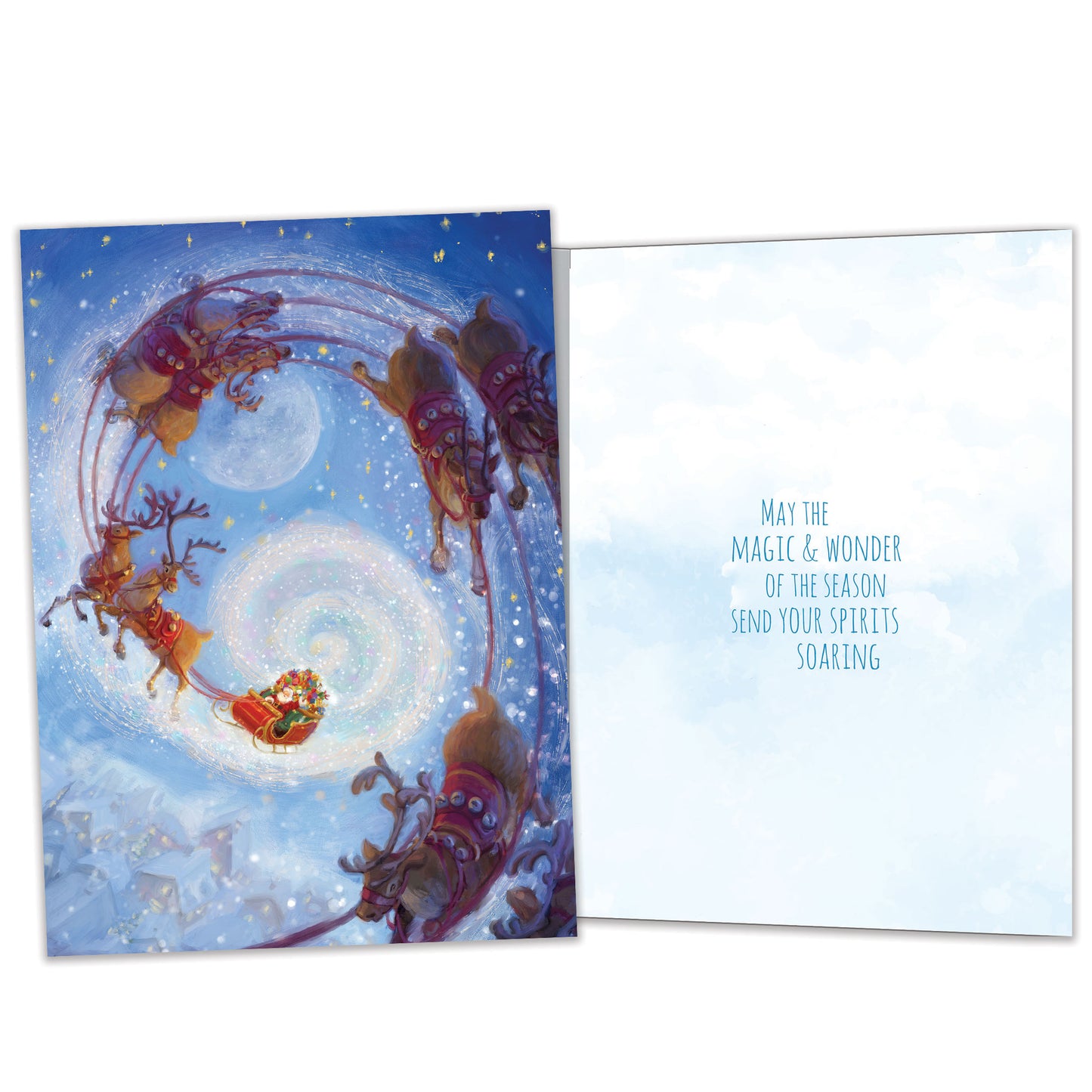 Soaring Santa Christmas Card