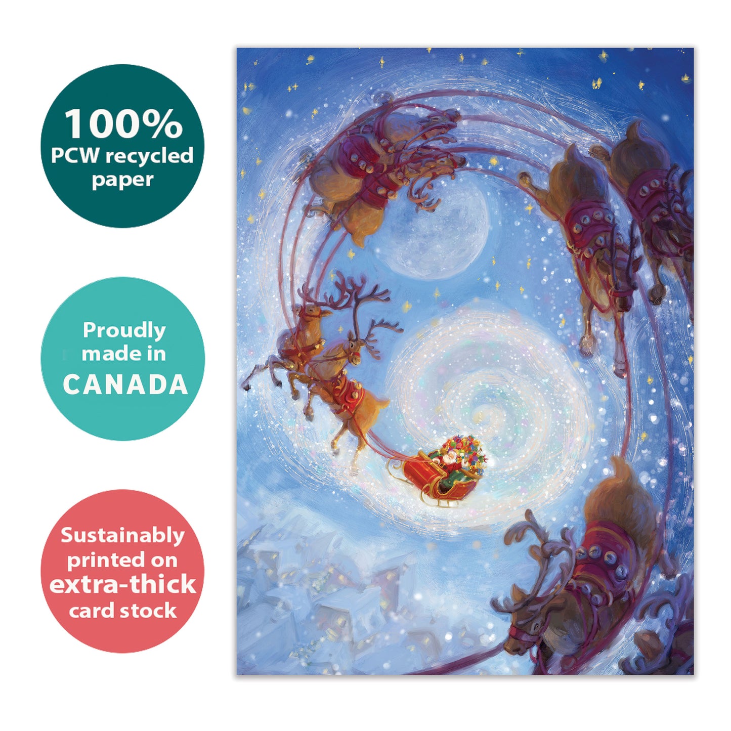 Soaring Santa Christmas Card