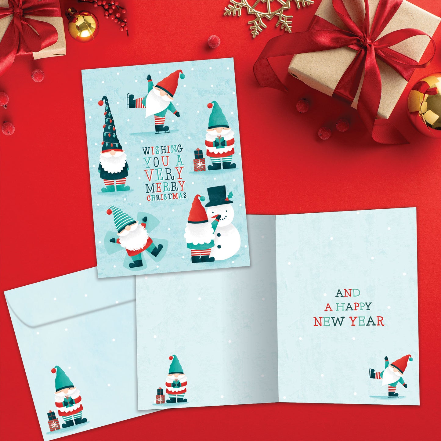 Festive Gnomes Christmas Card