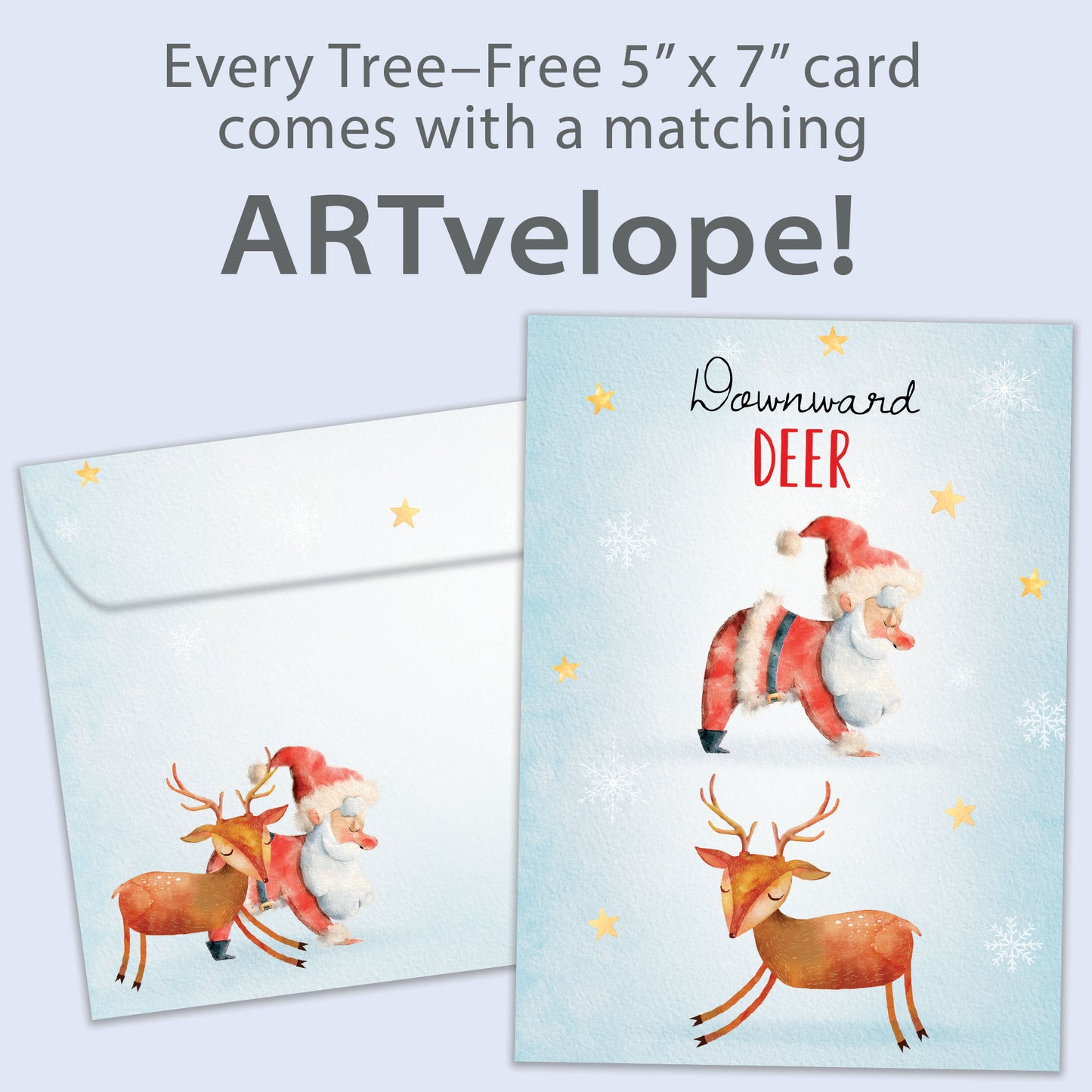 Downward Deer Christmas Card