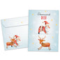 Downward Deer Christmas Card