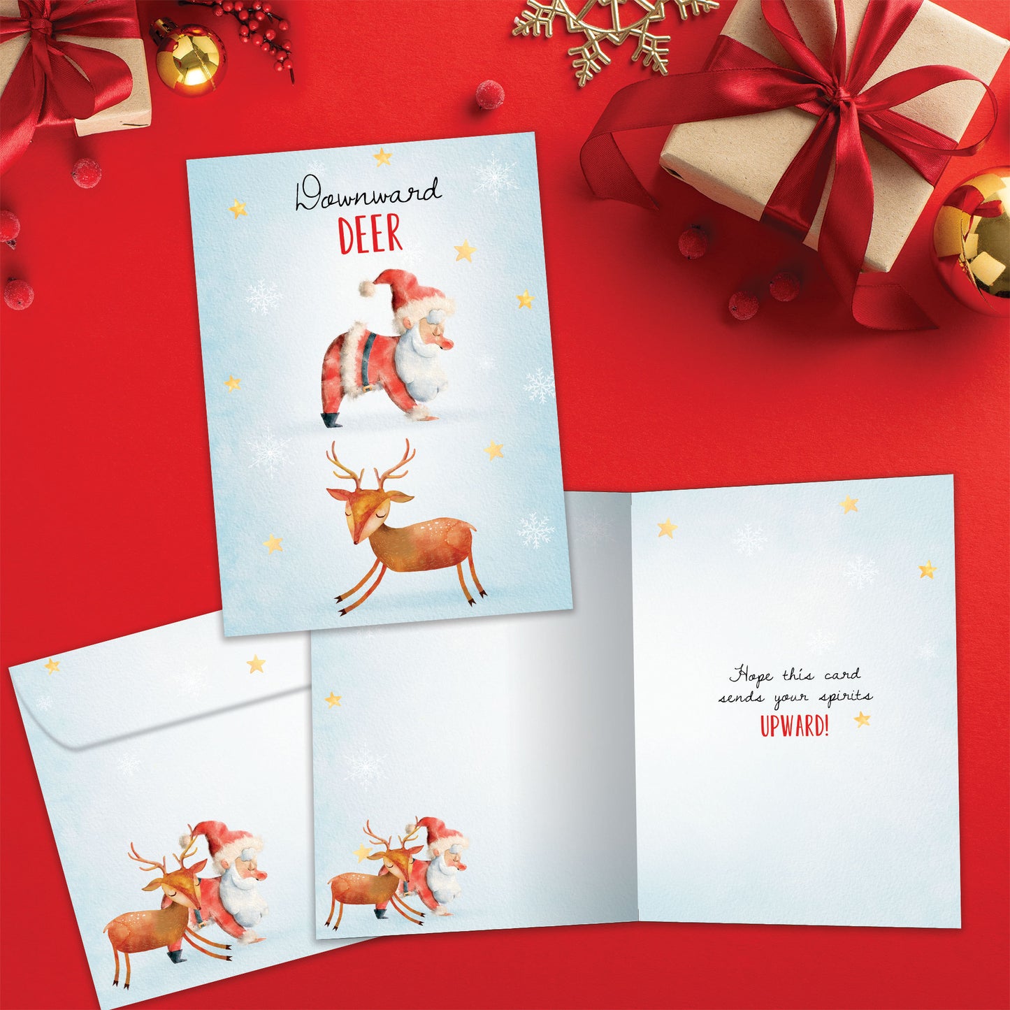 Downward Deer Christmas Card