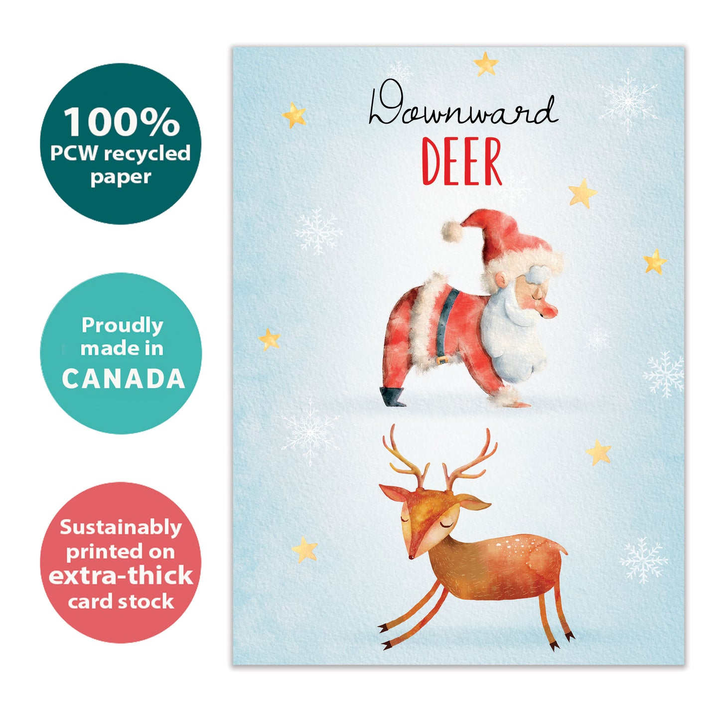 Downward Deer Christmas Card