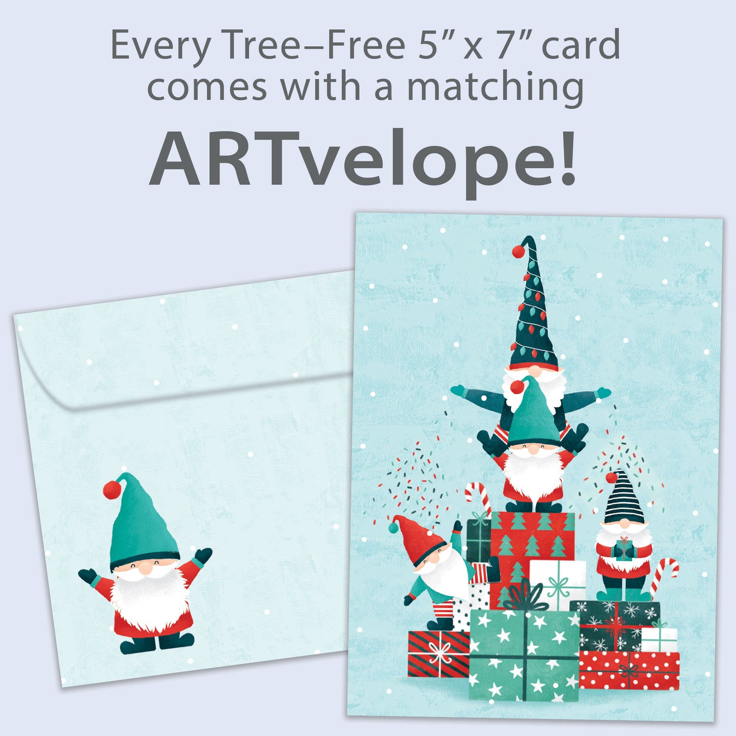 Gnomes Piled High Holiday Card