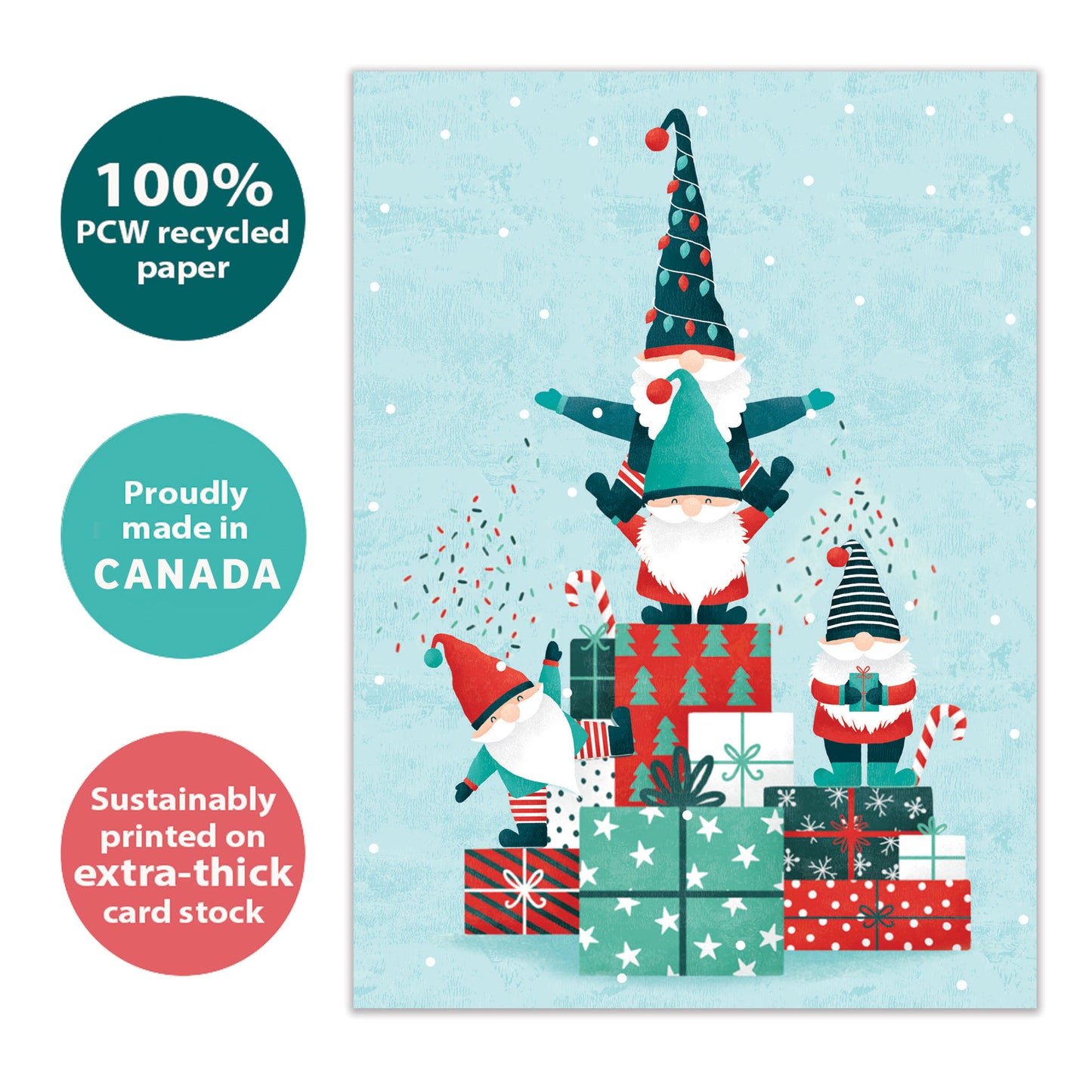 Gnomes Piled High Holiday Card