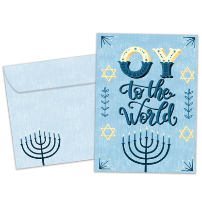 Oy to the World Hanukkah Card