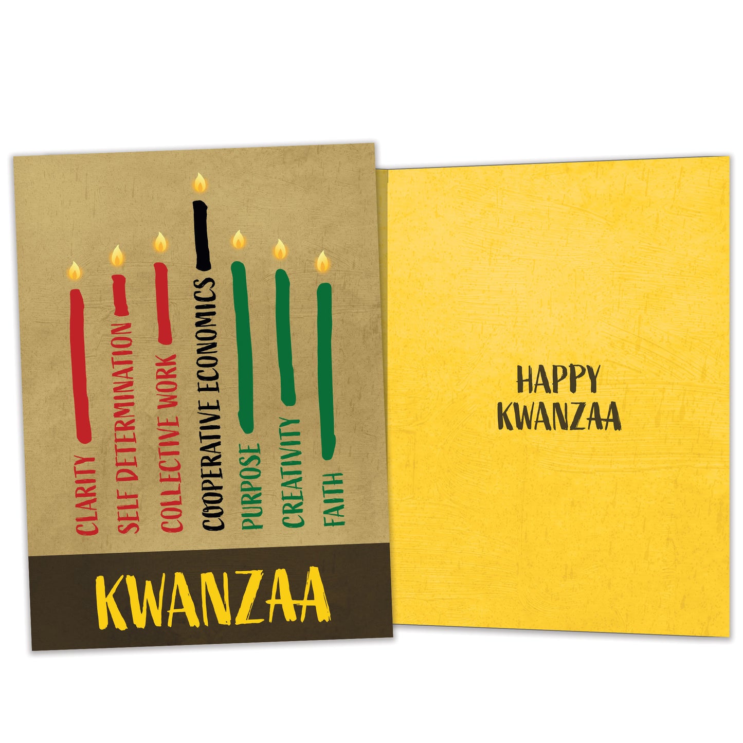 Seven Candles on Tan Kwanzaa Card