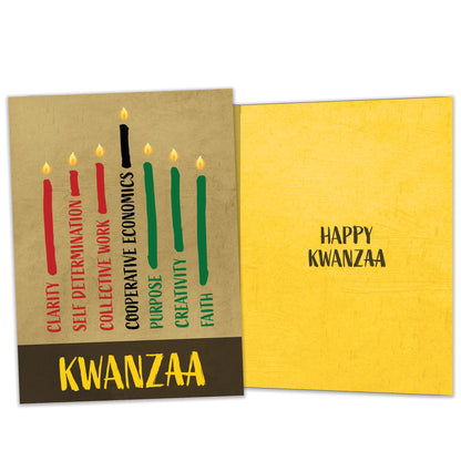 Seven Candles on Tan Kwanzaa Card