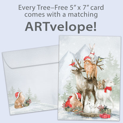 Piled Wild Watercolor Holiday Card