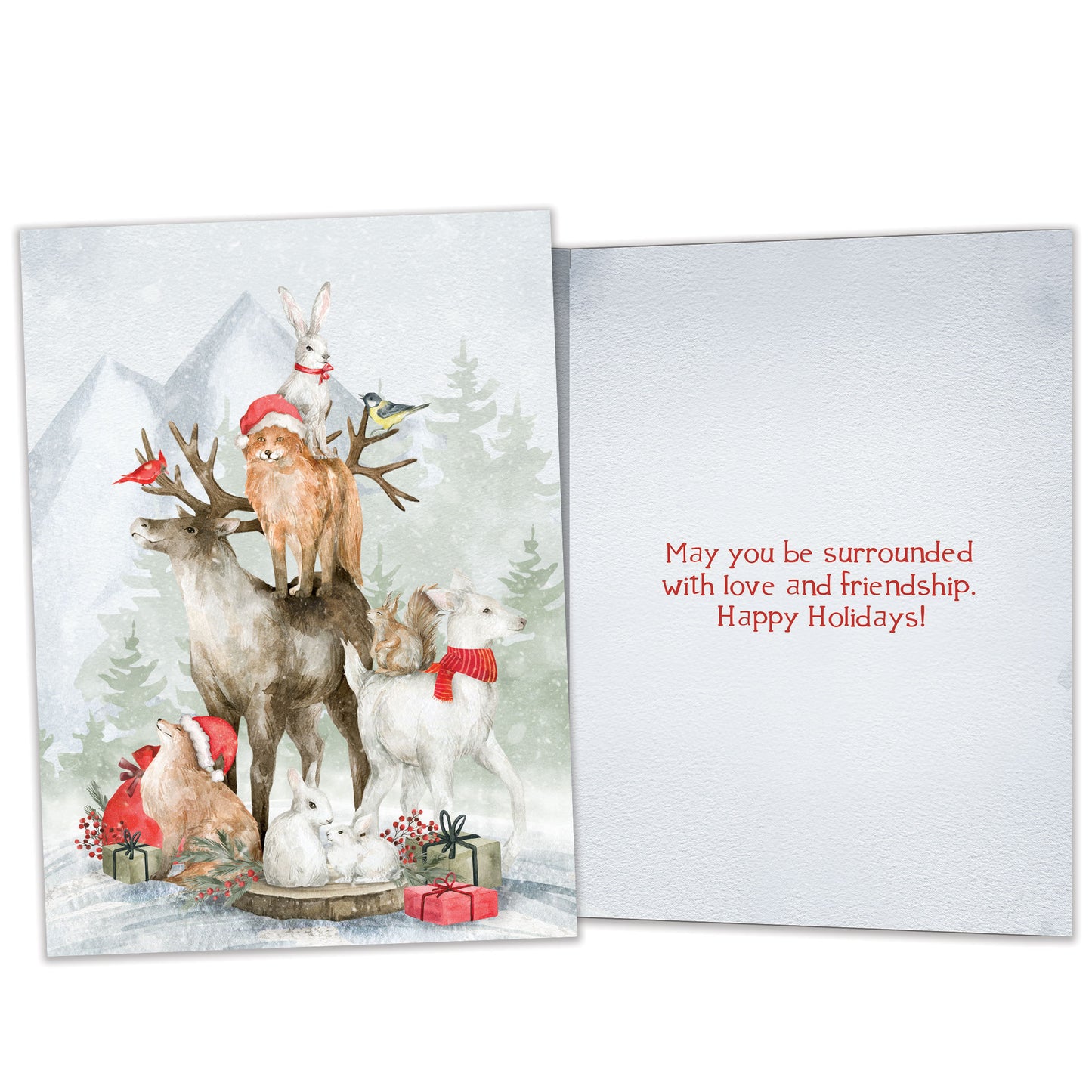 Piled Wild Watercolor Holiday Card
