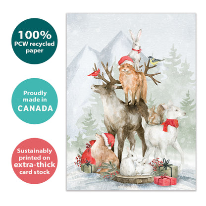 Piled Wild Watercolor Holiday Card