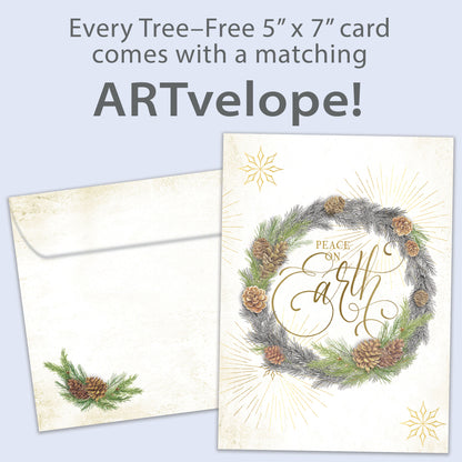 Winter Pine Wreath Holiday Card