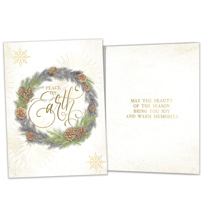 Winter Pine Wreath Holiday Card