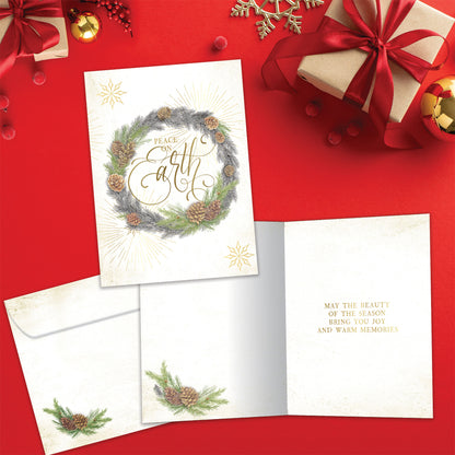 Winter Pine Wreath Holiday Card