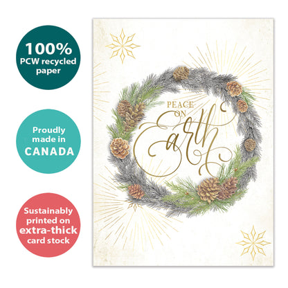 Winter Pine Wreath Holiday Card