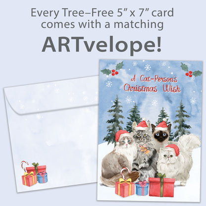 Cat Person Wishes Christmas Card