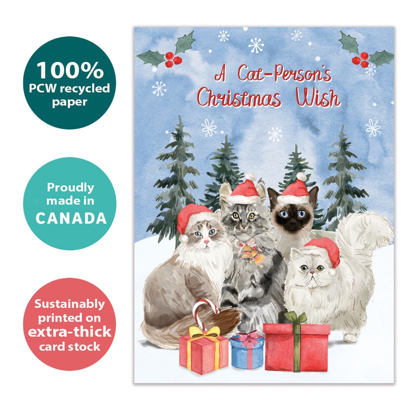 Cat Person Wishes Christmas Card