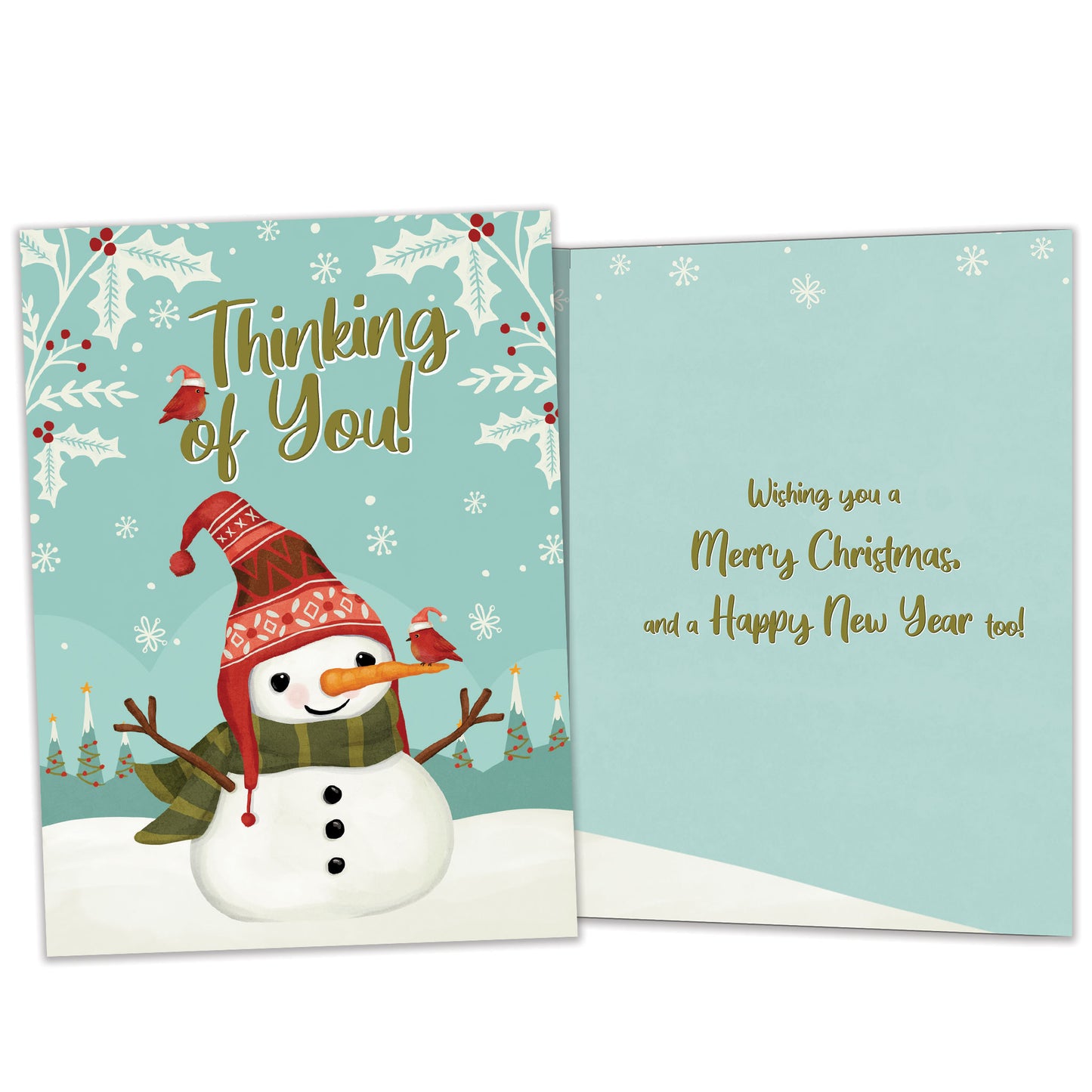 Merry Snowman Christmas Card