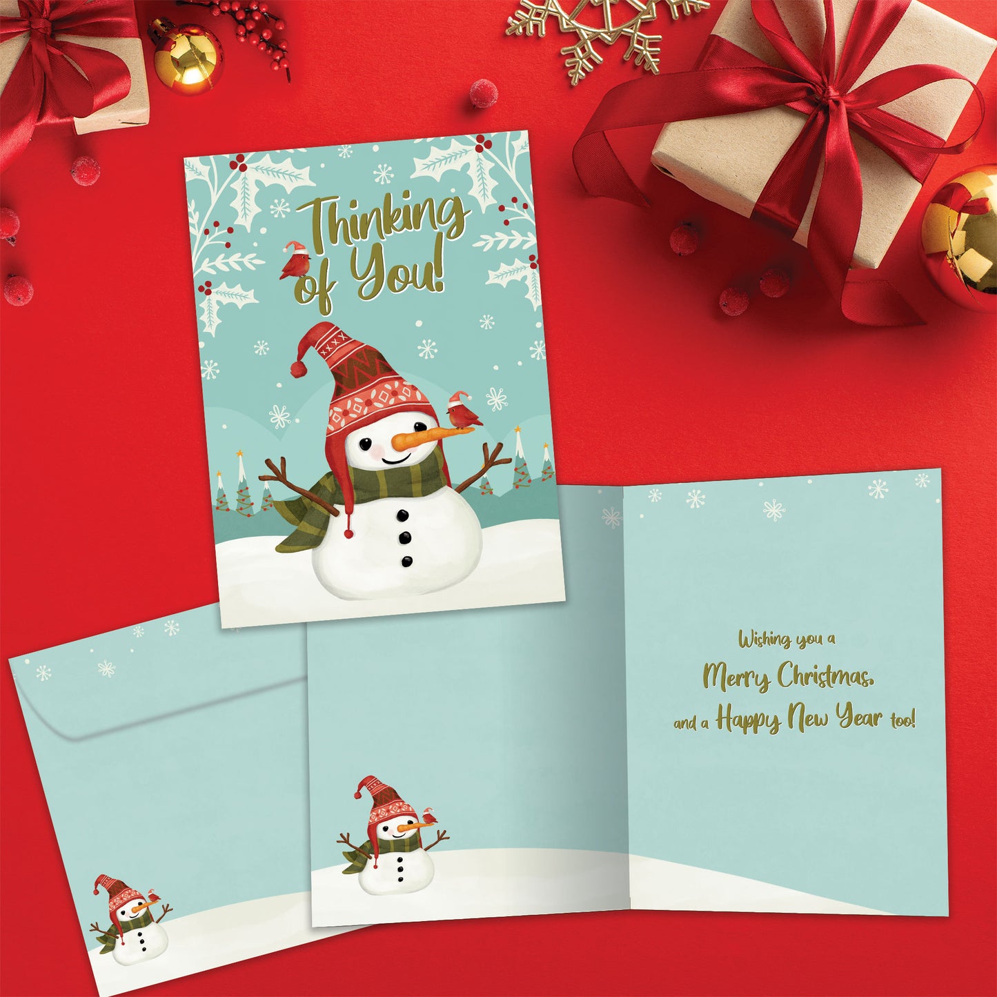Merry Snowman Christmas Card