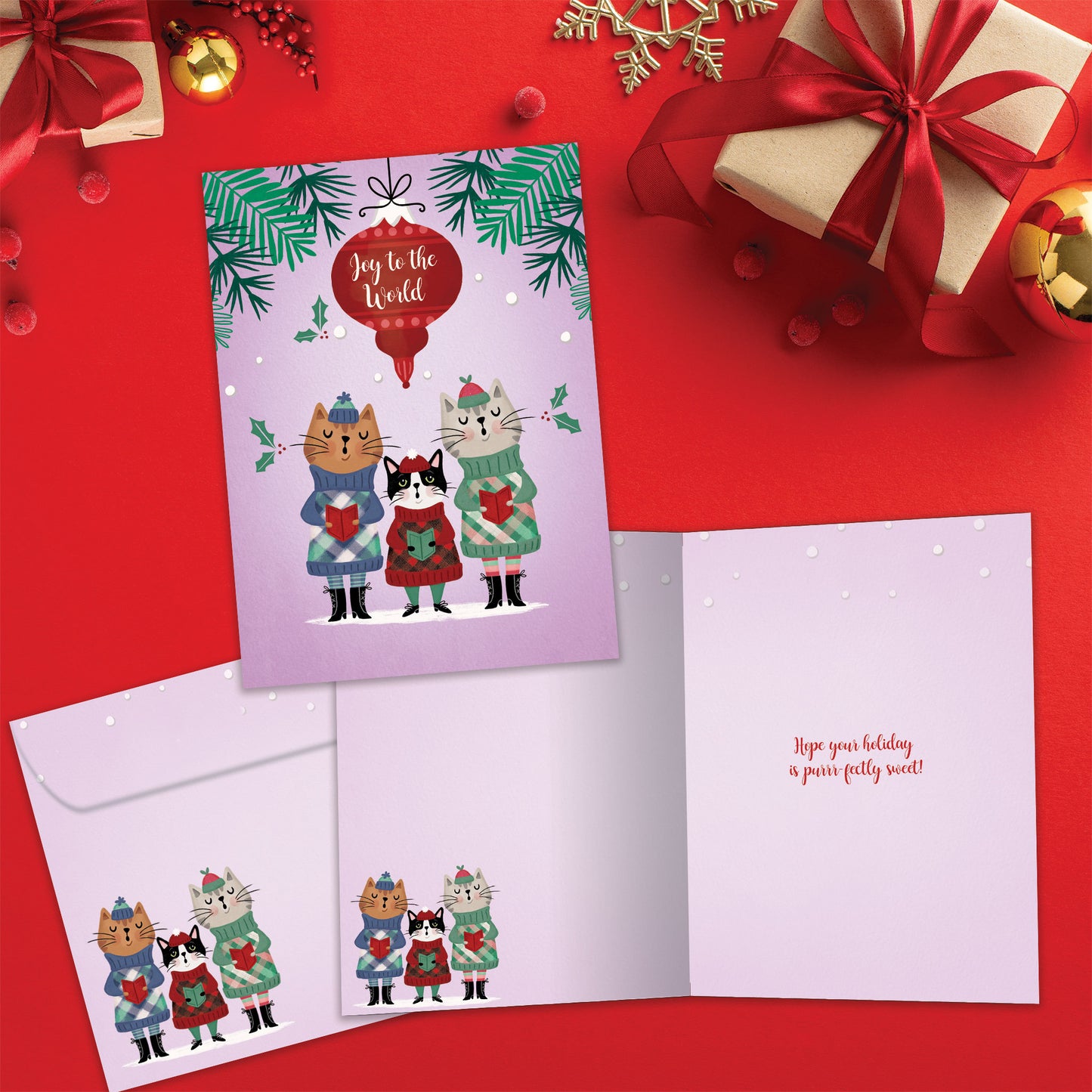 Cat Carolers Holiday Card