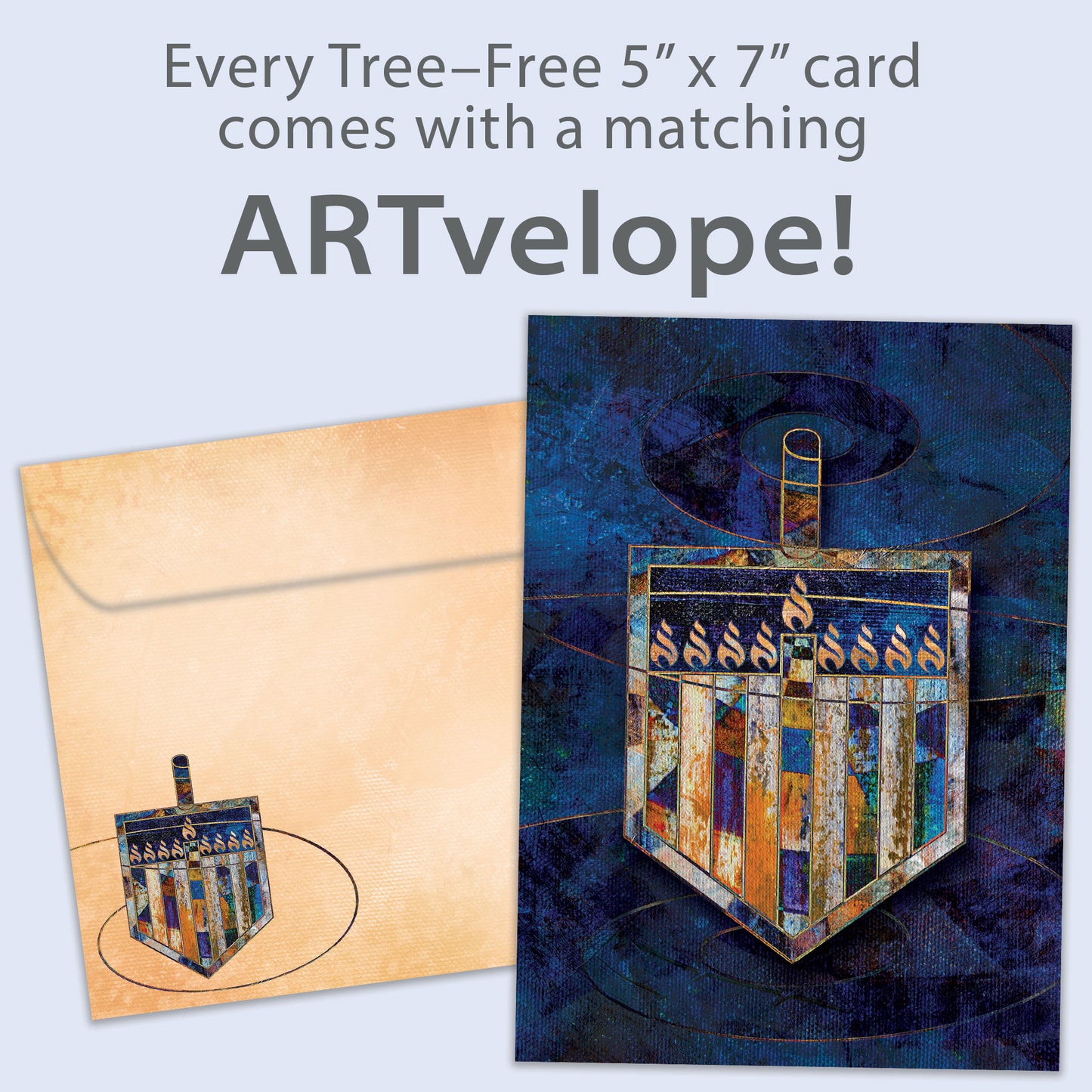 Beautiful Dreidel Hanukkah Card