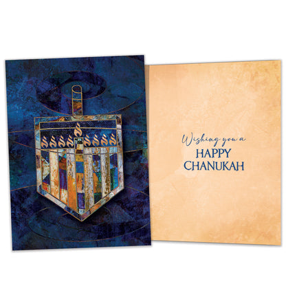 Beautiful Dreidel Hanukkah Card