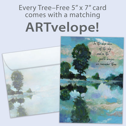 Deep Blue Remembered Sympathy Card
