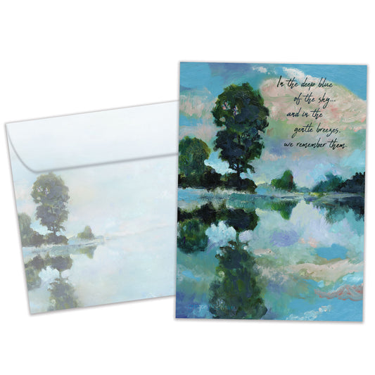 Deep Blue Remembered Sympathy Card