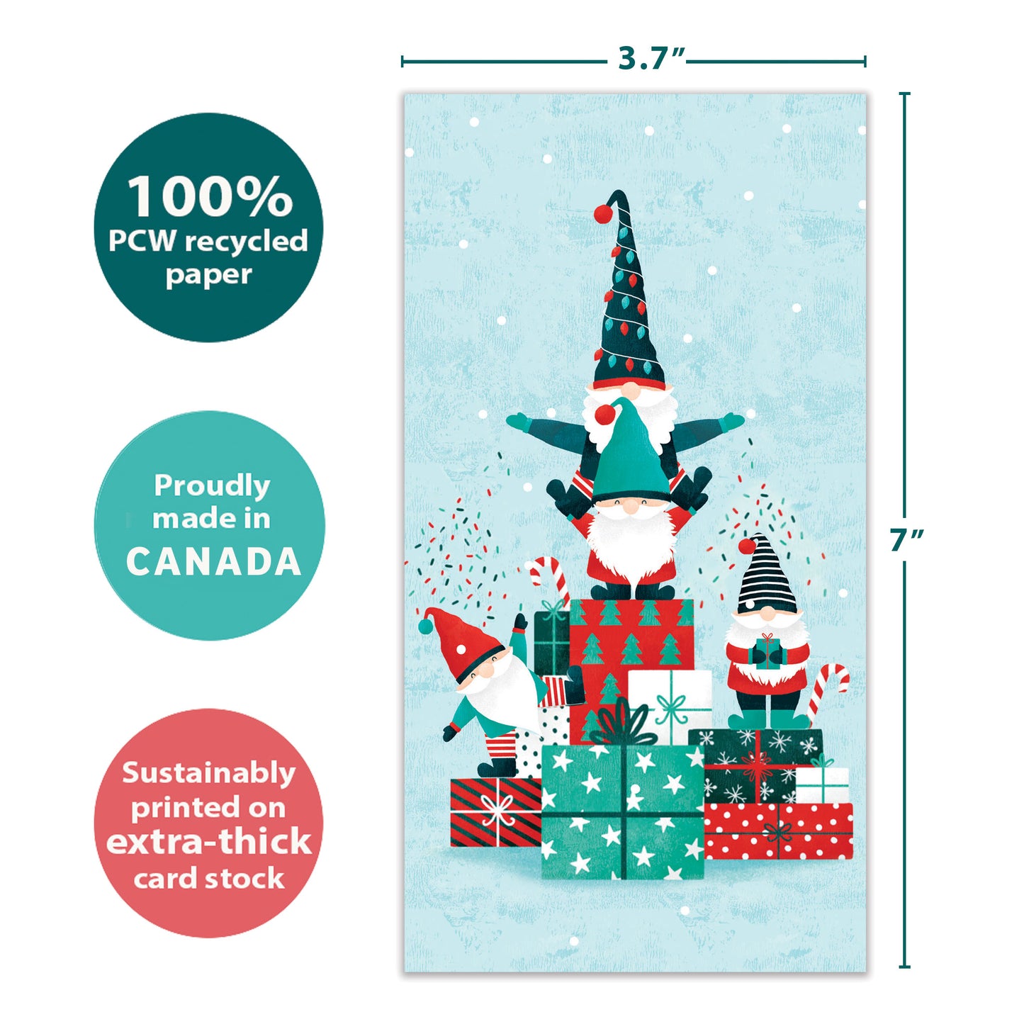 Gnomes Piled High Christmas Money Holder Card