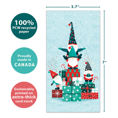 Gnomes Piled High Christmas Money Holder Card
