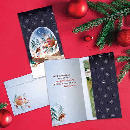 Sweet Snowglobe Christmas Money Holder Card