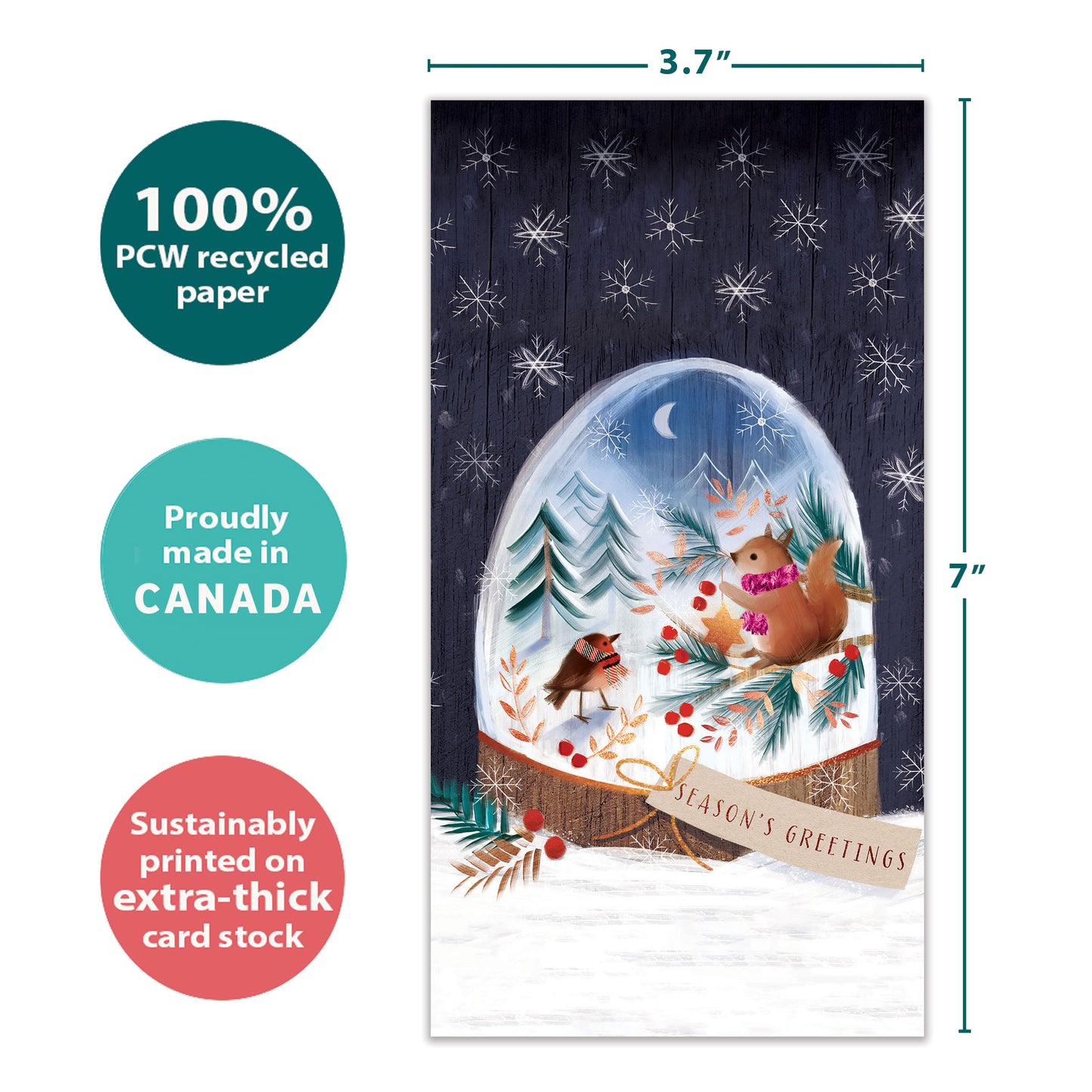 Sweet Snowglobe Christmas Money Holder Card