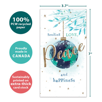 World Peace Holiday Money Holder Card