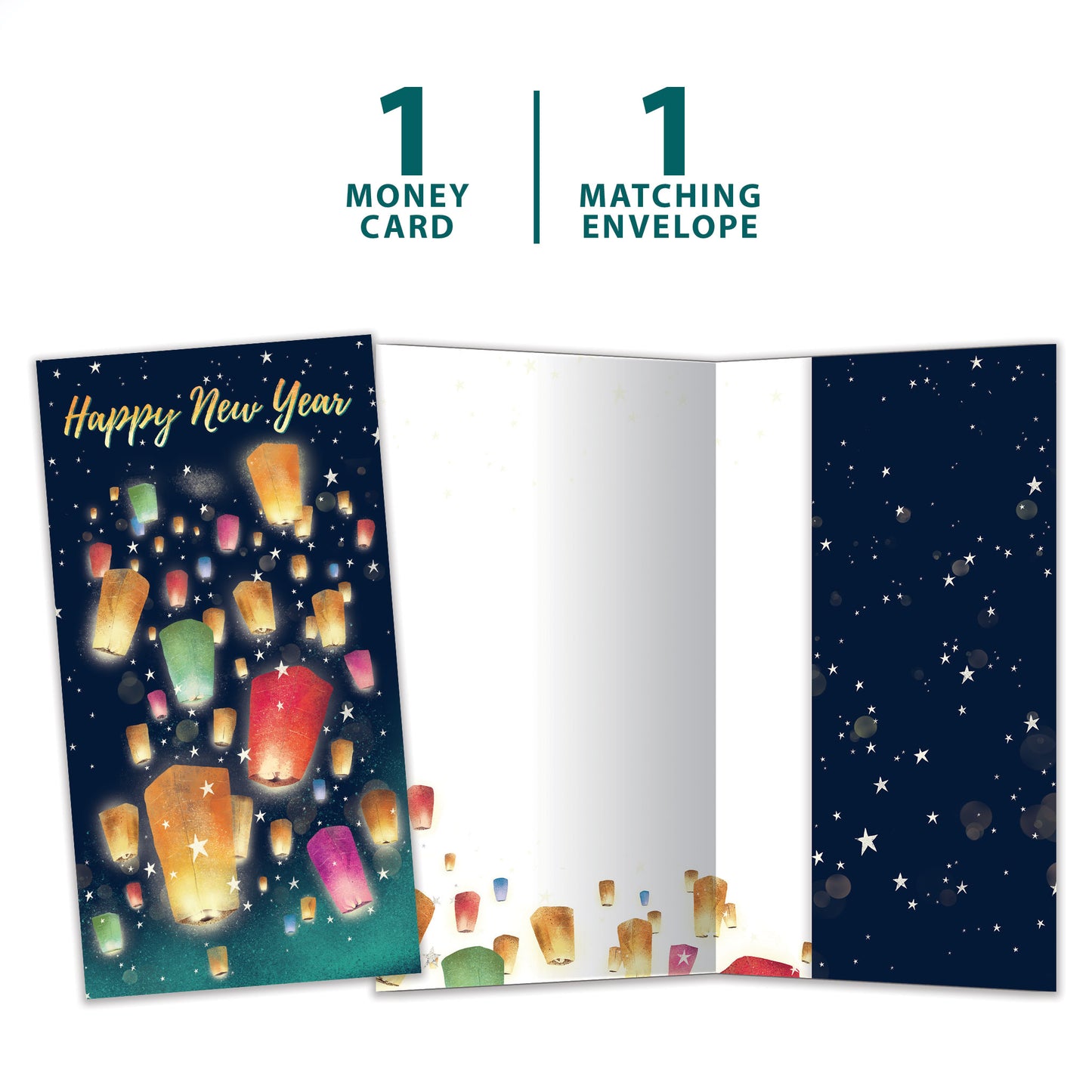 Floating Lights New Year Money Holder Card