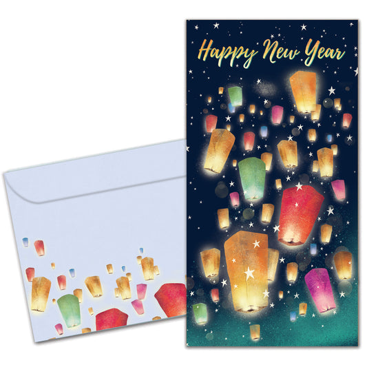 Floating Lights New Year Money Holder Card