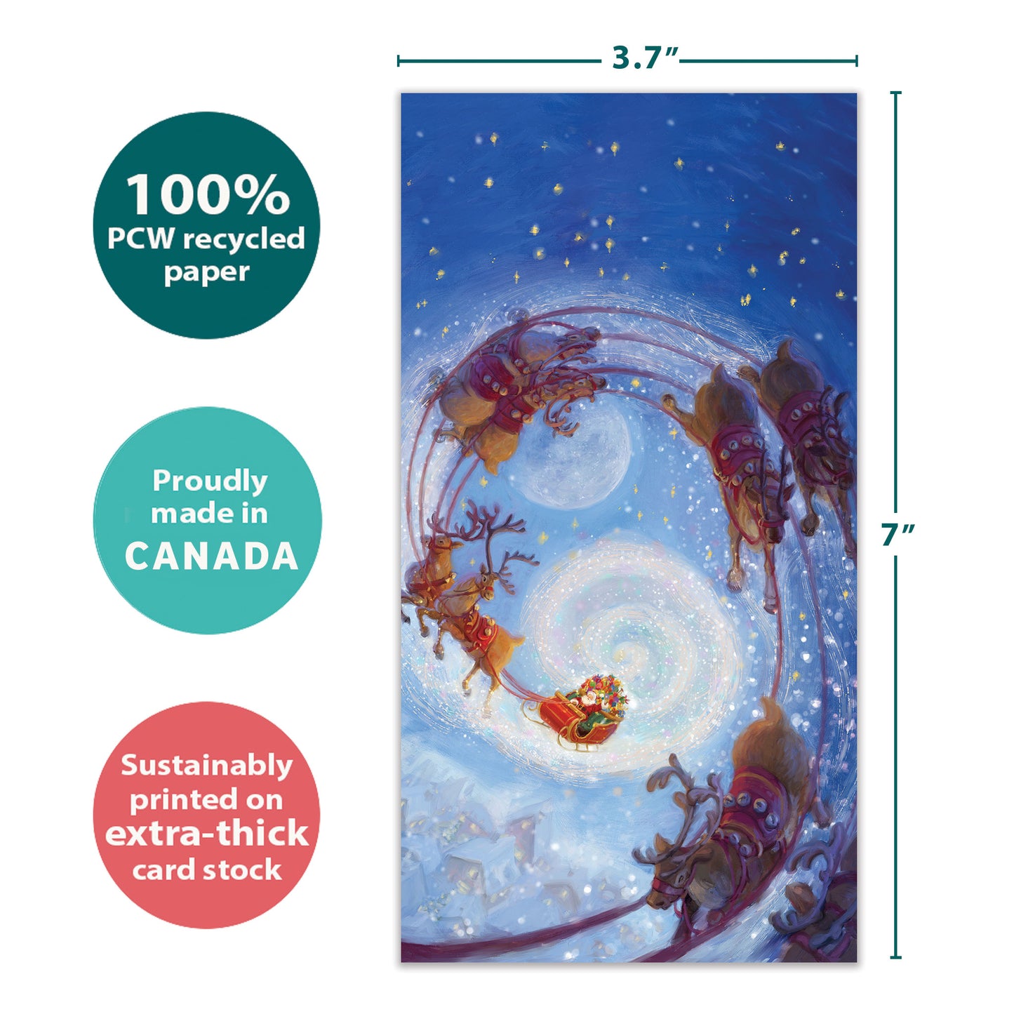 Soaring Santa Christmas Money Holder Card